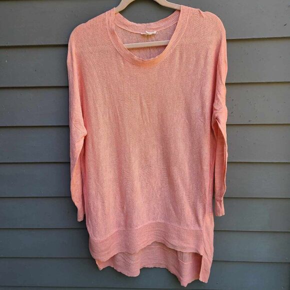 Eileen Fisher Coral Linen Tunic High Low Top size Medium - Picture 1 of 9